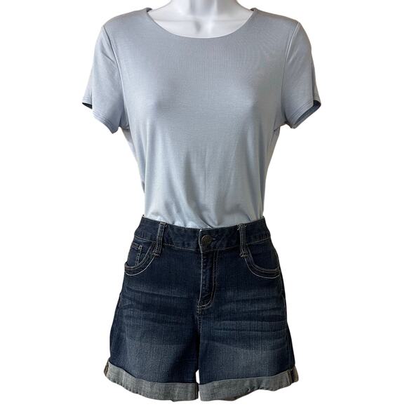 EUC, No Boundaries Women’s Sz 9 Acid Wash Rolled Hem Denim Short, K648 - Picture 1 of 16